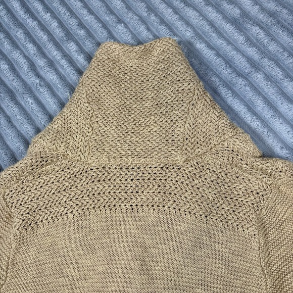 Ralph Lauren Sport Sweater Women Large Cable Tan Brown Cardigan Button - Picture 10 of 12